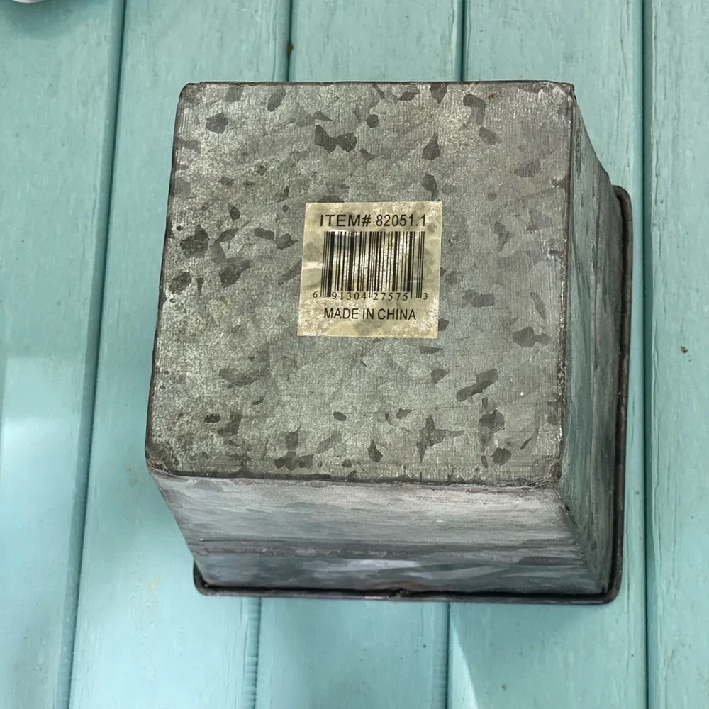 Galvanized Metal Container 5.5” square, 5.5” tall, 4” square bottom. - Picture 4 of 7